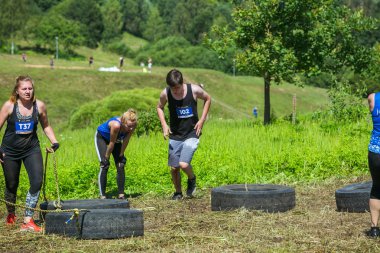 Şehir Cesis, Letonya Cumhuriyeti. Koşmak yarış, insanlar s meşgul edildi