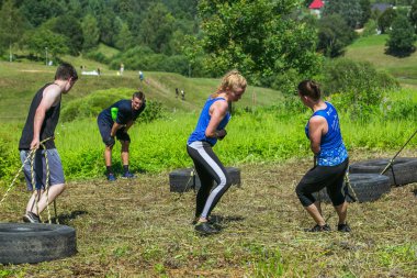 Şehir Cesis, Letonya Cumhuriyeti. Koşmak yarış, insanlar s meşgul edildi