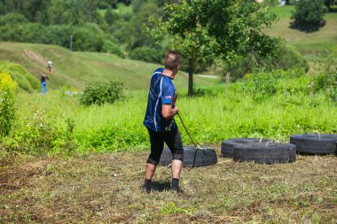 Şehir Cesis, Letonya Cumhuriyeti. Koşmak yarış, insanlar s meşgul edildi