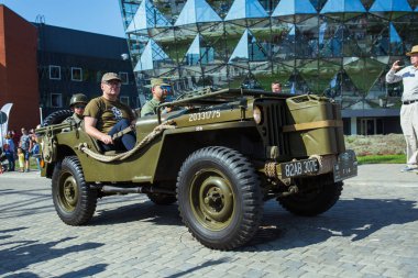 Şehir Riga, Letonya cumhuriyeti. Retro araba partisi. T oldtimer araba