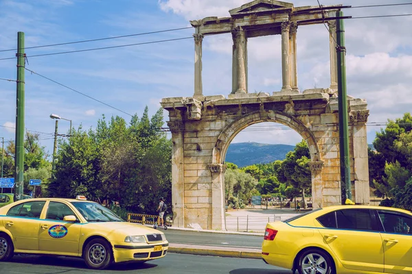 Ciudad Atenas, República Griega. Edificios y calle, ciudad urbana w — Foto de Stock