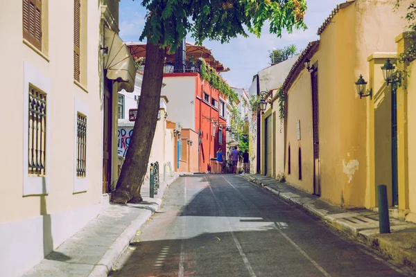 Atina Şehri, Yunan Cumhuriyeti. Binalarile Kentsel şehir sokak. 1