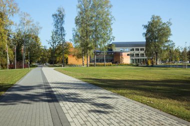 Şehir Sigulda, Letonya Cumhuriyeti. Cuture ev ve bahçe, sokak v