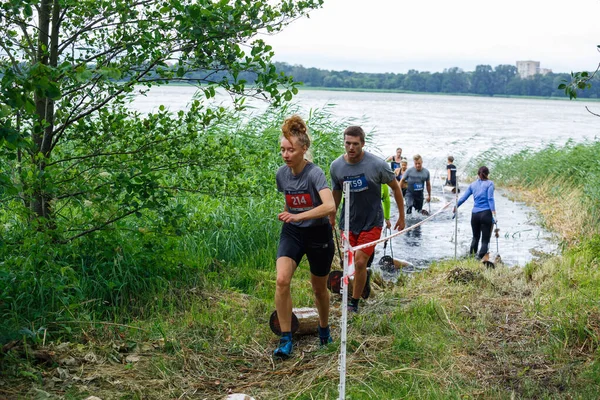 Riga Şehri Letonya Koşu Yarışı Insanlar Spor Aktiviteleriyle Meşguldü Çeşitli — Stok fotoğraf