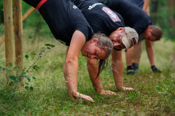 Ciudad Riga Letonia Carrera Carrera Gente Dedicaba Actividades Deportivas Superar — Foto de Stock