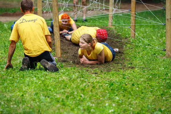 Ciudad Riga Letonia Carrera Carrera Gente Dedicaba Actividades Deportivas Superar — Foto de Stock