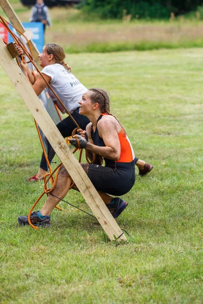 Ciudad Riga Letonia Carrera Carrera Gente Dedicaba Actividades Deportivas Superar — Foto de Stock