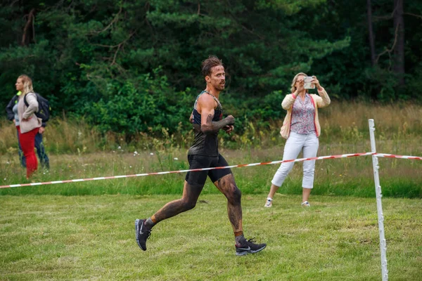 Ciudad Riga Letonia Carrera Carrera Gente Dedicaba Actividades Deportivas Superar — Foto de Stock