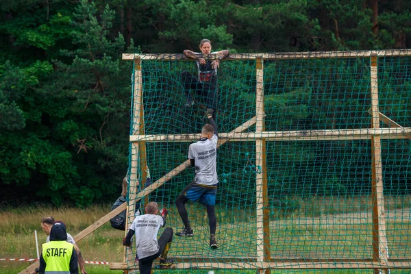 Ville Riga Lettonie Course Pied Les Gens Étaient Engagés Dans — Photo