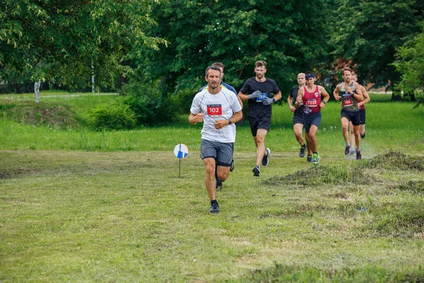 City Plavinas Letland Rennen Race Mensen Waren Bezig Met Sportactiviteiten — Stockfoto