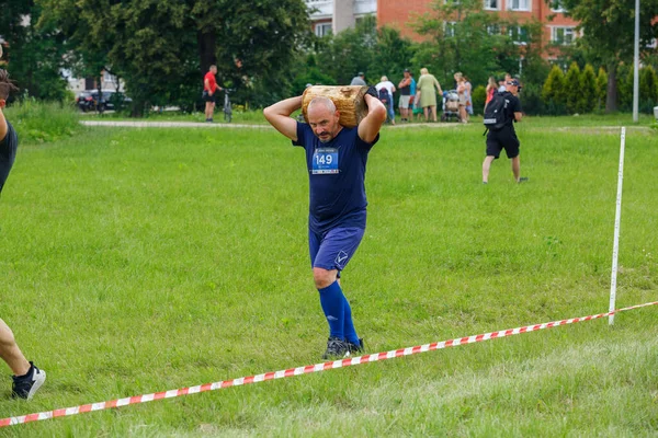 Stadt Plavinas Lettland Run Rennen Wurden Die Menschen Mit Sportlichen — Stockfoto