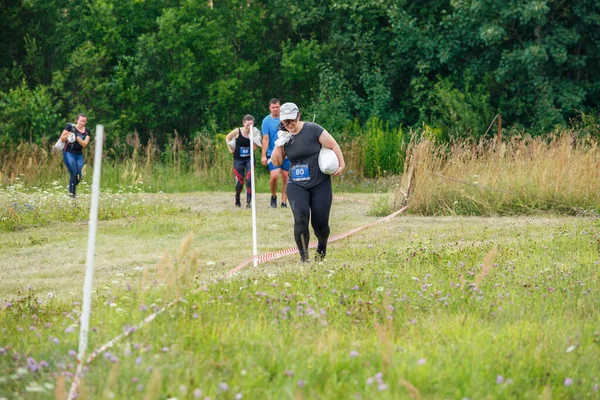 City Plavinas Lotyšsko Běh Závod Lidé Byli Zapojeni Sportovních Aktivit — Stock fotografie