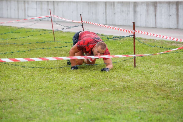 Ciudad Plavinas Letonia Carrera Carrera Gente Dedicaba Actividades Deportivas Superar — Foto de Stock