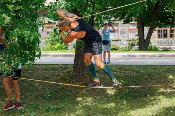 City Plavinas Latvia Run Race People Were Engaged Sports Activities — Stock Photo, Image