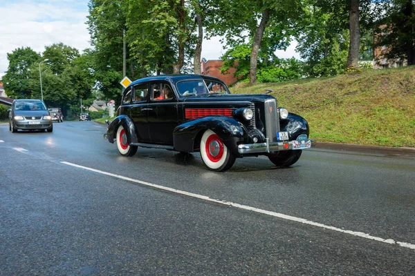 City Cesis Letónia Uma Viagem Veículos Históricos Velhos Carros Históricos — Fotografia de Stock