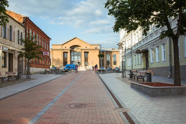 Město Daugavpils Lotyšsko Staré Domy Výhled Ulici Cestovní Fotografie 2020 — Stock fotografie