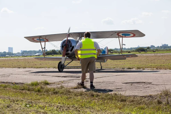 Stadt Riga Lettland Avio Show Ehren Des Stadtfestes Piloten Zeigen — Stockfoto