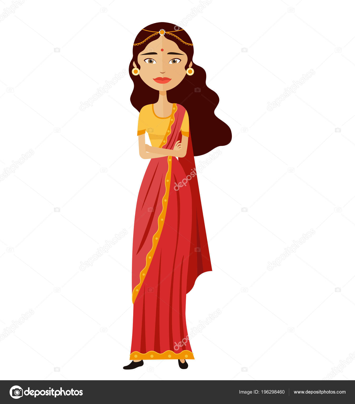 Indian business woman character isolated on white vector illustration Stock  Vector Image by ©Nikolay-Dzhi #196298460