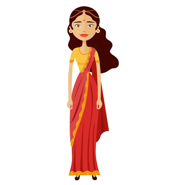 印度青年卡通女实业家矢量插画 — 图库矢量图片