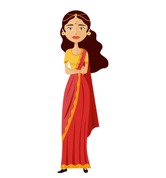 Personajul femeii de afaceri indiene izolat pe ilustrație vectorială albă — Vector de stoc