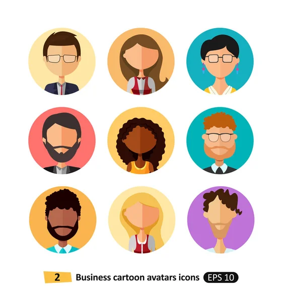 Users flat icons  avatars office business people set — Stock Vector