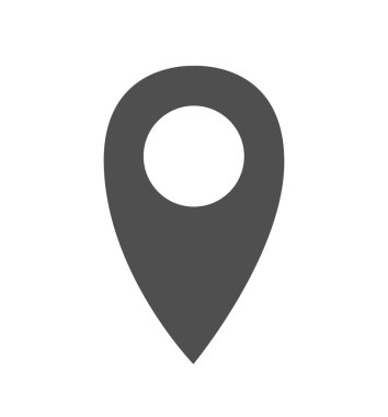 PIN simgesi konumu vektör işareti Isolated beyaz arka plan üzerinde