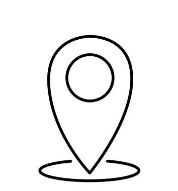 Web ve mobil uygulaması vektör üzerinde beyaz izole harita işaretçi satır simgesi gps kayıt