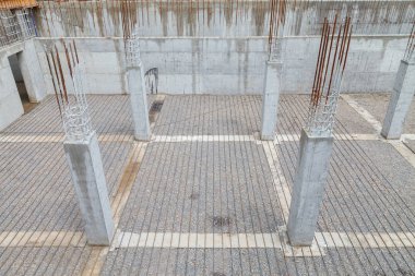 Takviye beton dökme metal çerçeve.