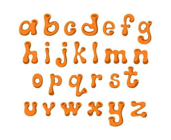 Alphabet Mignon Pour Enfants Lettres Volumétriques Vecteur — Image vectorielle