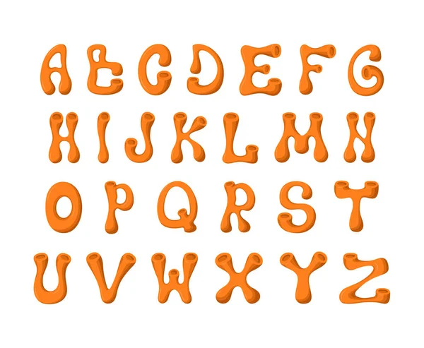 Alphabet Mignon Pour Enfants Lettres Volumétriques Vecteur — Image vectorielle