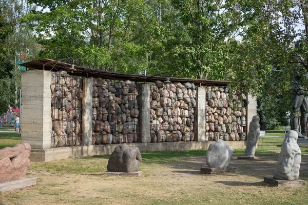 Moscú Rusia Agosto 2018 Monumento Con Retratos Ciudadanos Georgievsk Que — Foto de Stock