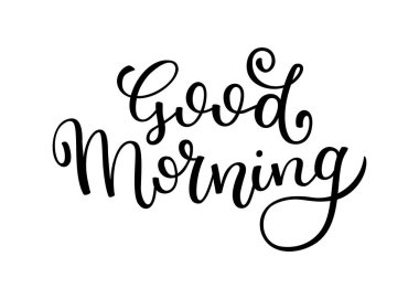 El yazısı. Günaydın. Kart, poster, yazdırma şablonu.