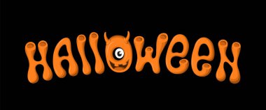 Siyah arka planda canavar olan Cadılar Bayramı mektupları