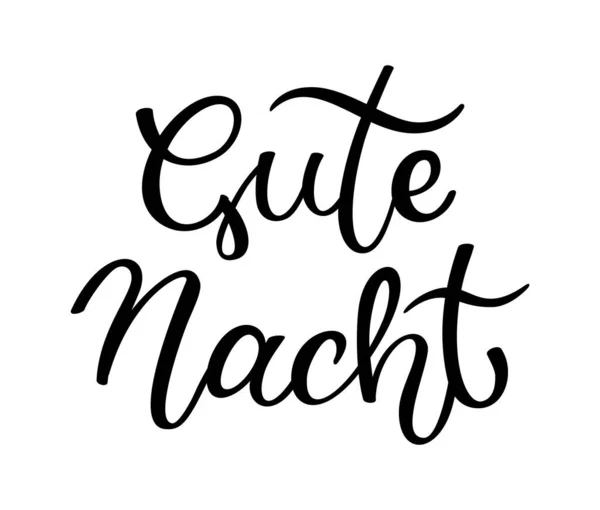 Handschrift Gute Nacht Deutsche Buchstaben Vorlage Für Karte Poster Druck — Stockvektor