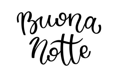 El yazısı. İyi geceler. İtalyan harfleri. Kart, poster, yazdırma şablonu.
