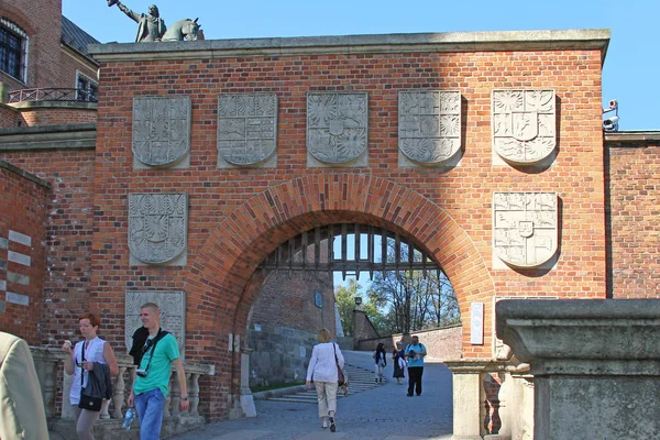 Krakov Polsko Dubna 2012 Gate Razítko Hlavní Brána Hradu Wawel — Stock fotografie
