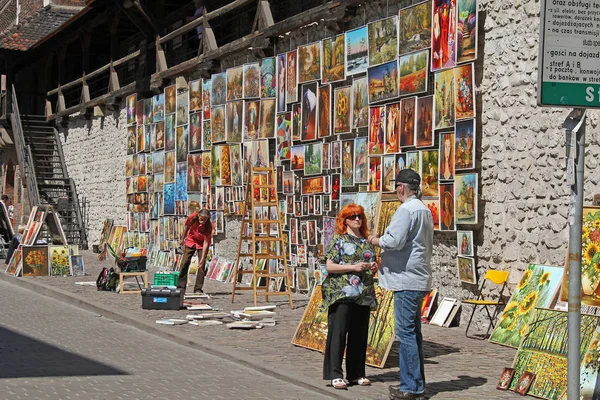 Krakow Polen April 2012 Dit Tentoonstelling Verkoop Van Schilderijen Uit — Stockfoto