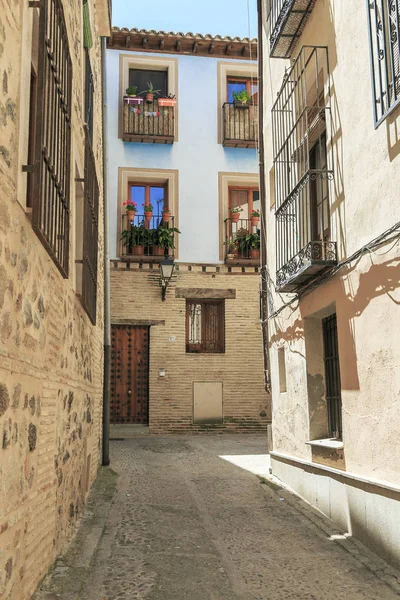 Toledo Španělsko Května 2017 Jeden Nejstarších Ulic Středověkého Města — Stock fotografie