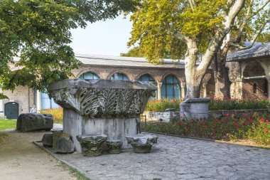 Istanbul, Türkiye - 11 Eylül 2017: Öyle bir arkeolojik Bizans imparatorları Sarayı Topkapı Sarayı içinde bulur.