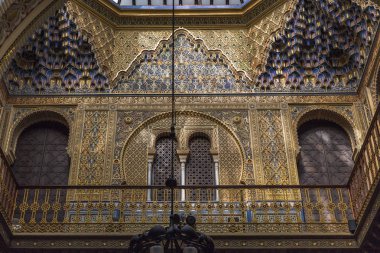 Murcia, İspanya - 19 Mayıs 2017: Bu iç Arabian Courtyard Royal Casino iç kısmıdır.