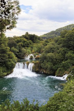 Hırvat Ulusal yedekte Skradinski Buk waterfalll üst ulaşır olduğunu.