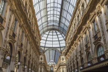 Milan mı? İtalya - 10 Mayıs 2018: Bunlar Cam kubbeler galerileri, Galeri Victor Emmanuel II..