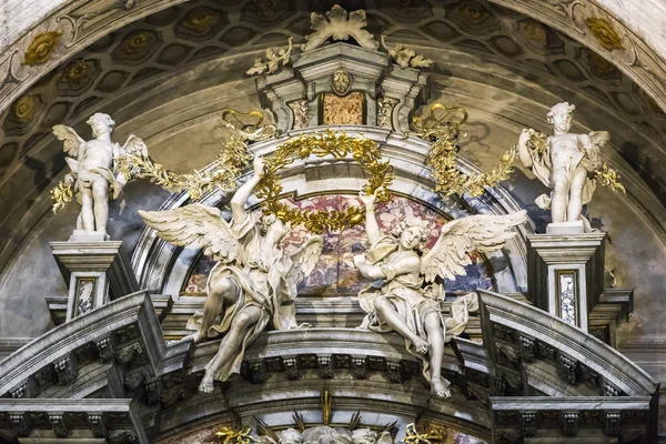 Lugano Suisse Mai 2018 Est Une Pièce Décoration Baroque Chapelle — Photo