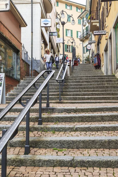Lugano Svizzera Maggio 2018 Questa Scalinata Pedonale Chiattone Nel Quartiere — Foto Stock