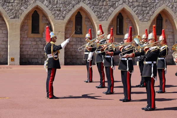 Windsor Great Britain May 2014 Military Orchestra Plays Ceremony Changing — Stock Photo, Image