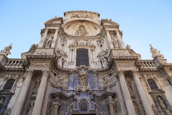 Murcia España Mayo 2017 Este Fragmento Fachada Barroca Catedral Santa — Foto de Stock