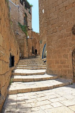 Tel Aviv, İsrail - 9 Mayıs 2011: Bu eski Jaffa dar sokaklarında biridir.