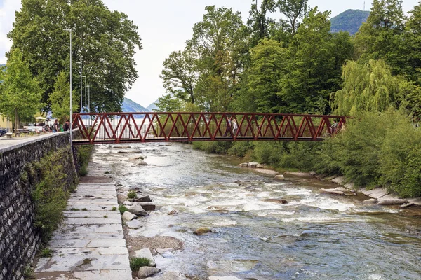 Rzeka Cassarate w Chiani Park, Lugano — Zdjęcie stockowe