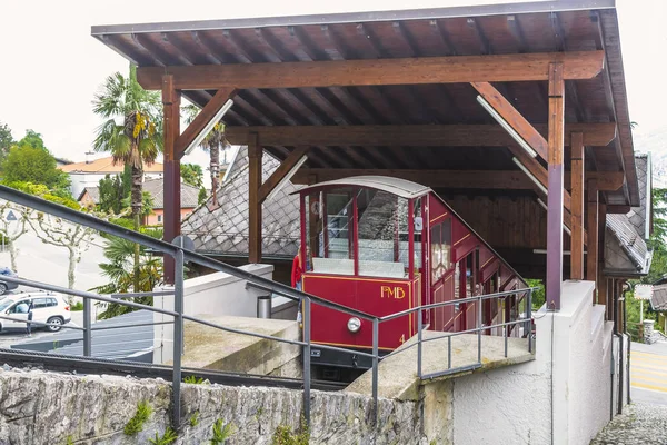 Lugano Suiza Mayo 2018 Este Autobús Línea Ferrocarril Inicial Del —  Fotos de Stock