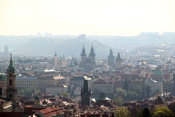 Prague Tchèque Avril 2012 Vue Aérienne Vieille Ville Par Matin — Photo